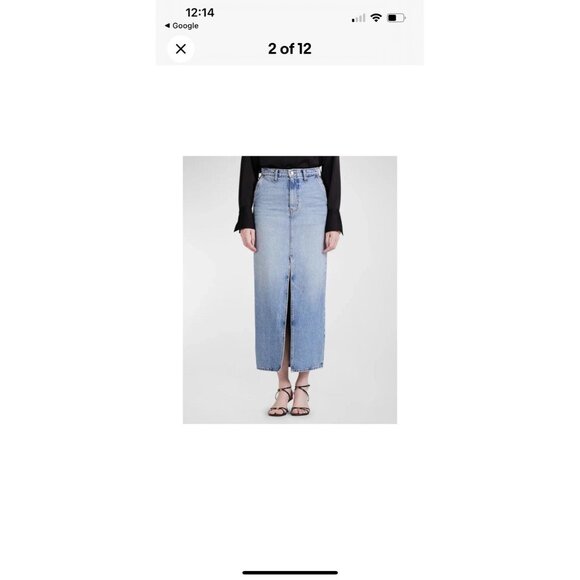 Derek Lam 10 Crosby High Waist Maxi Denim Skirt W Thigh-High Slit Size 27 - Picture 2 of 12